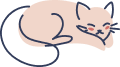Sleeping cat illustration icon